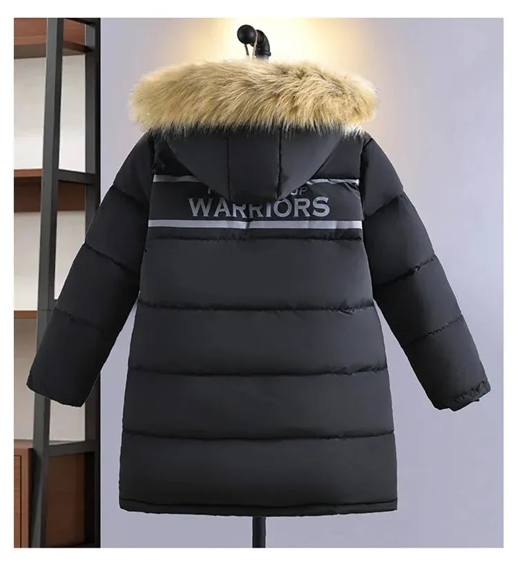 5 6 7 8 9 10 11 12 Jahre Jungen Jacke Winter verdicken warm halten Kinder Jacke Mode Reißverschluss Kapuze Jungen Mantel Teenager Kinder Kleidung