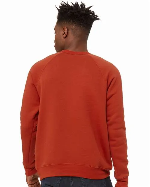 BELLA   CANVAS Sponge Fleece Raglan Crewneck Sweatshirt 3901 Brick