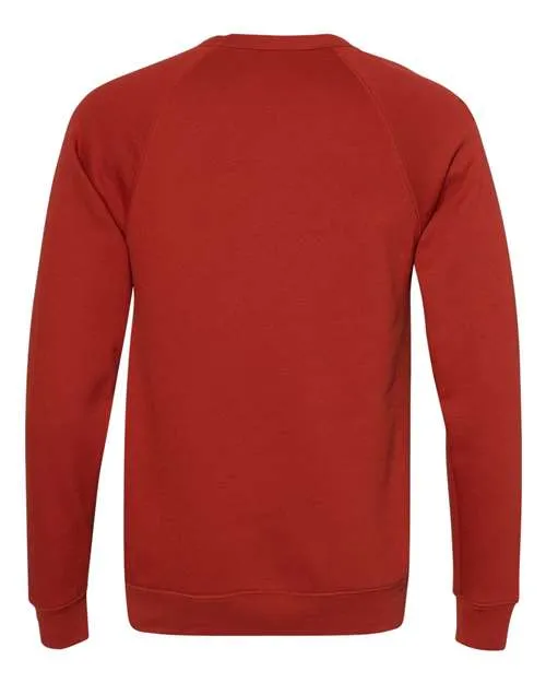 BELLA   CANVAS Sponge Fleece Raglan Crewneck Sweatshirt 3901 Brick