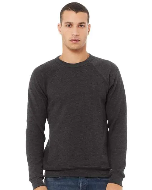 BELLA   CANVAS Sponge Fleece Raglan Crewneck Sweatshirt 3901 Dark Grey Heather
