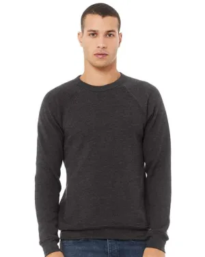 BELLA   CANVAS Sponge Fleece Raglan Crewneck Sweatshirt 3901 Dark Grey Heather