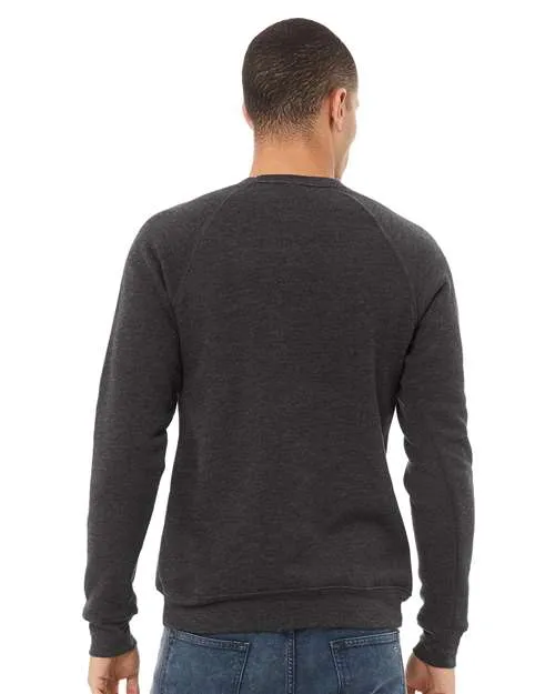 BELLA   CANVAS Sponge Fleece Raglan Crewneck Sweatshirt 3901 Dark Grey Heather