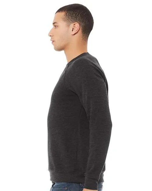 BELLA   CANVAS Sponge Fleece Raglan Crewneck Sweatshirt 3901 Dark Grey Heather