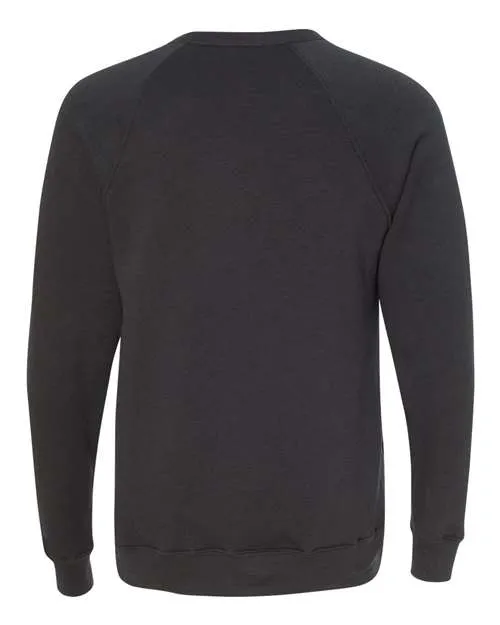 BELLA   CANVAS Sponge Fleece Raglan Crewneck Sweatshirt 3901 Dark Grey