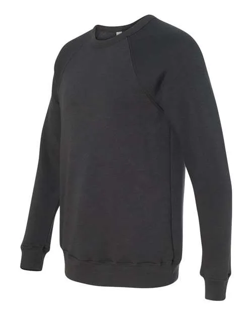 BELLA   CANVAS Sponge Fleece Raglan Crewneck Sweatshirt 3901 Dark Grey