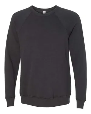 BELLA   CANVAS Sponge Fleece Raglan Crewneck Sweatshirt 3901 Dark Grey