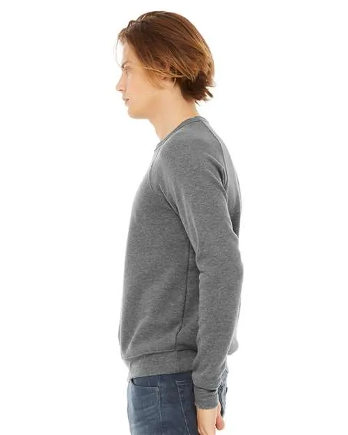 BELLA   CANVAS Sponge Fleece Raglan Crewneck Sweatshirt 3901 Deep Heather