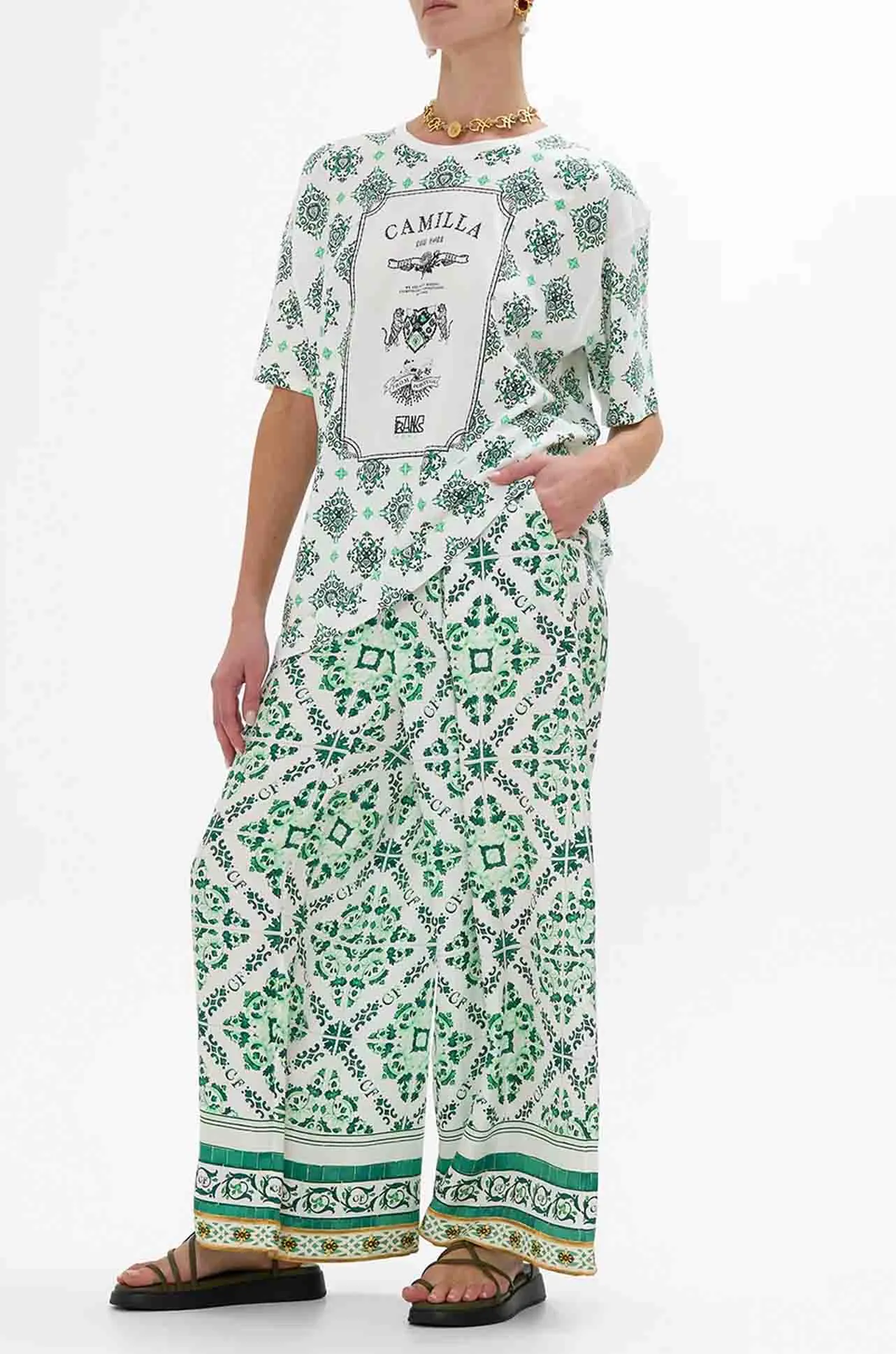 Camilla - Corridor Of Calm Tuck Front Pant
