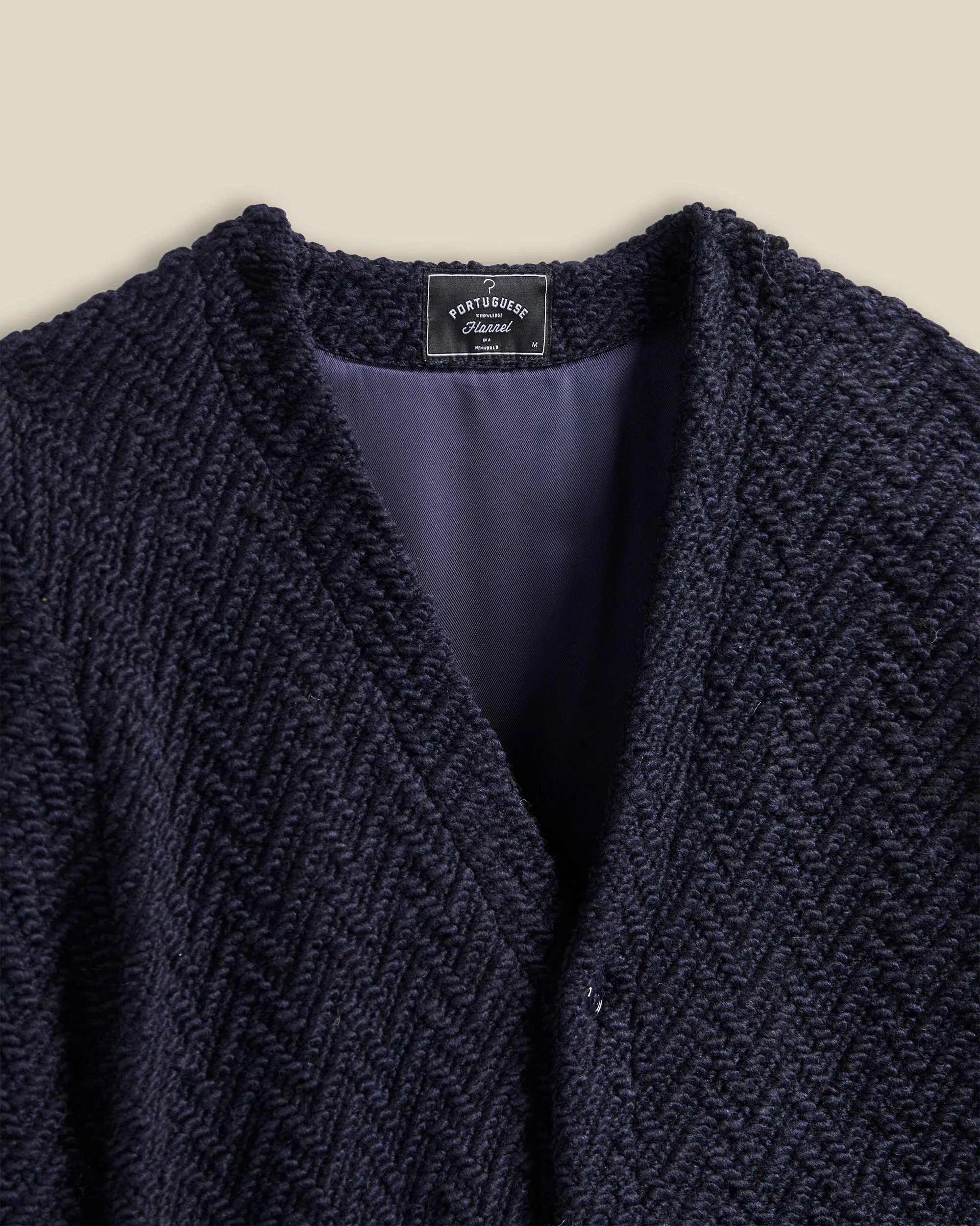 Cardigan Knitted Herringbone - Navy
