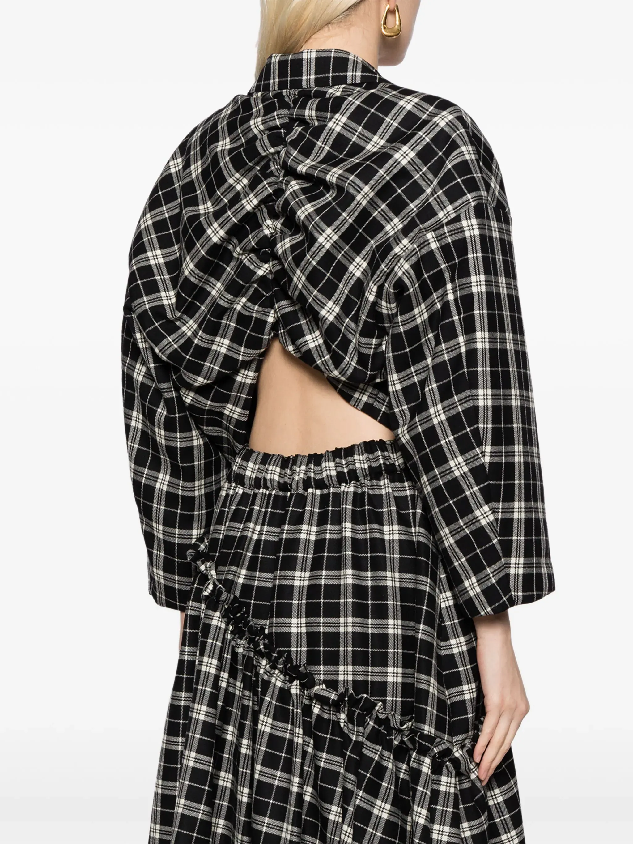 Check Pattern Wool Gabardine Jacket