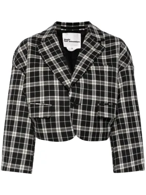 Check Pattern Wool Gabardine Jacket