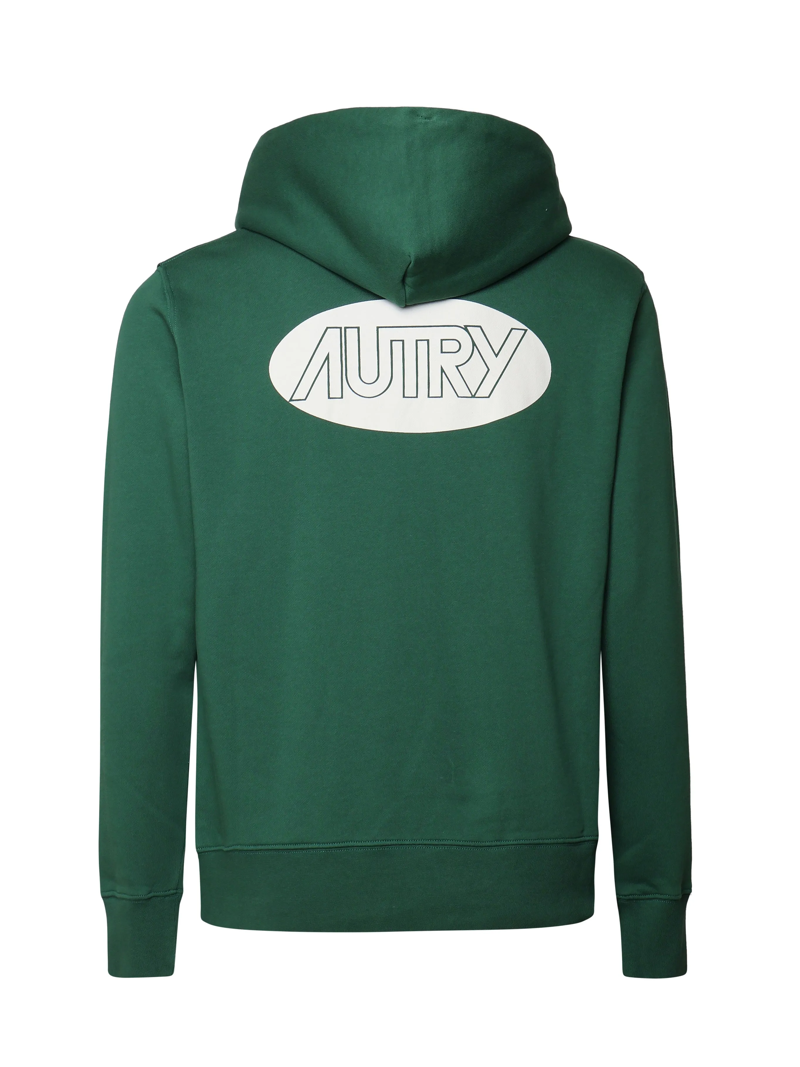 Cotton Hoodie with Drawstring Jersey in Green