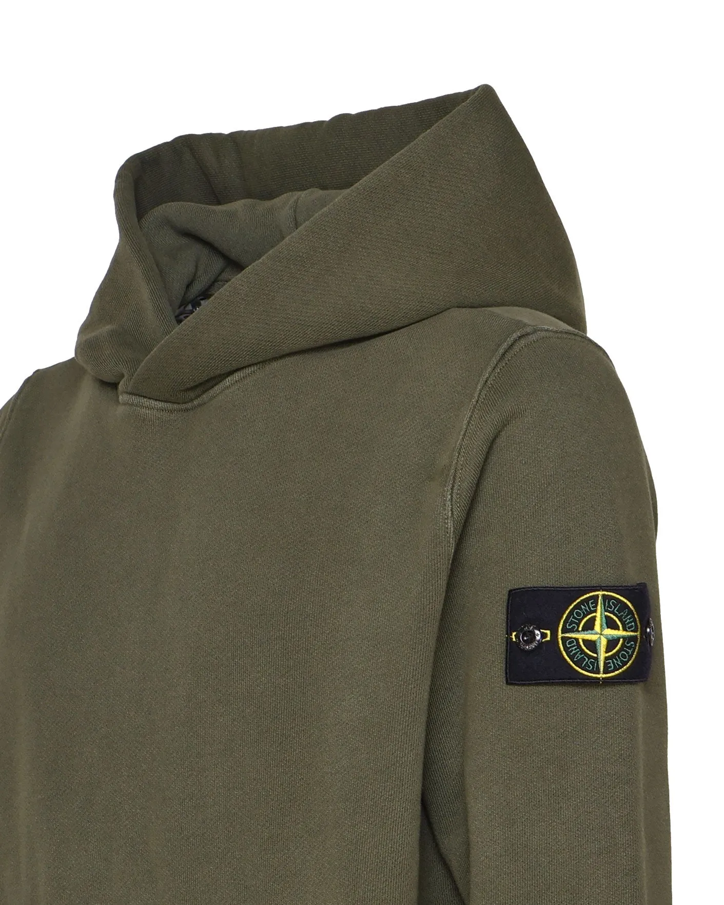 Green Cotton Sweatshirt with Hood