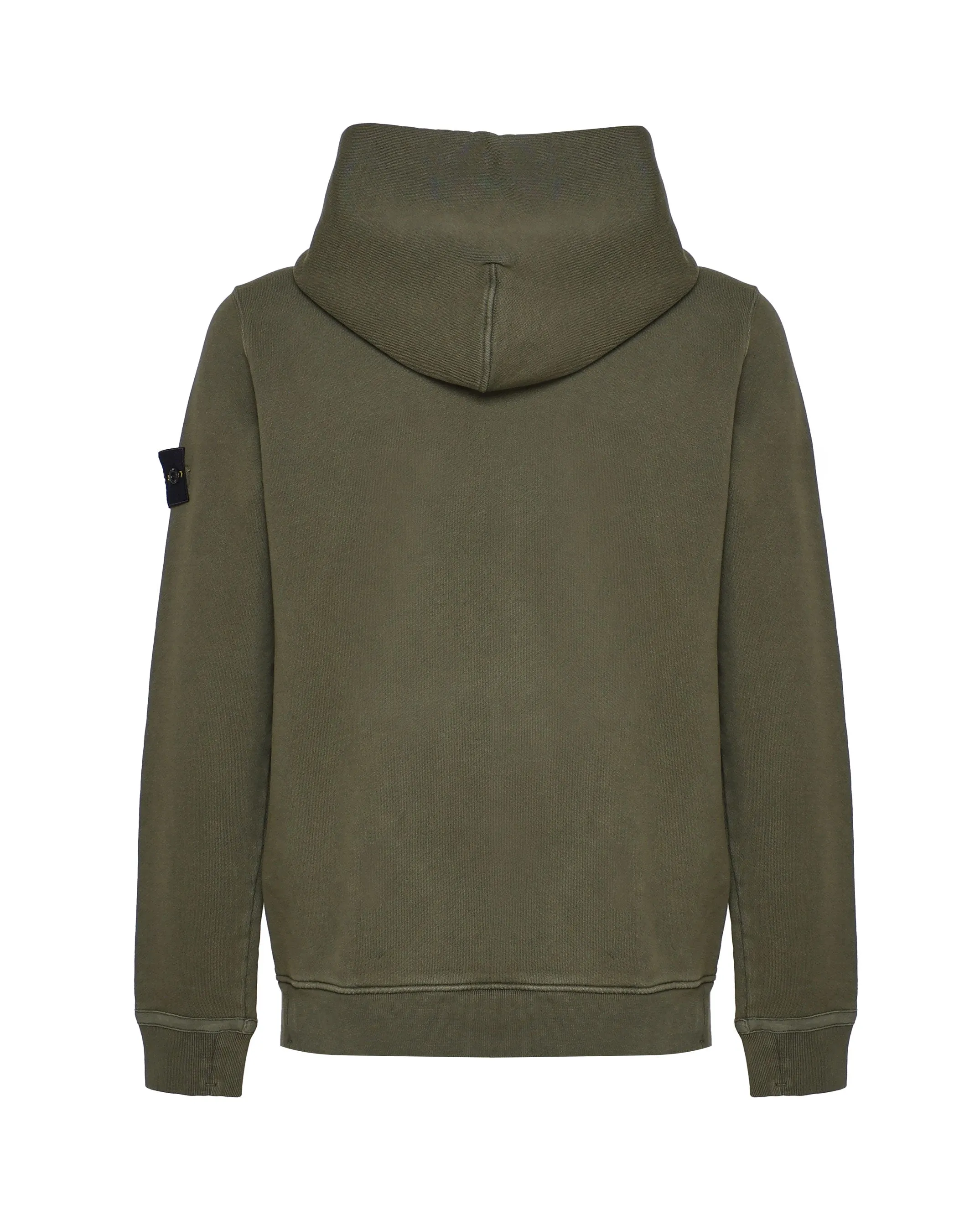 Green Cotton Sweatshirt with Hood