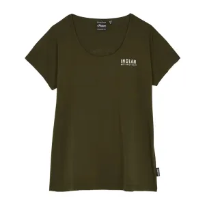 Indian Motorcycle  Womens Script Logo T-Shirt Tee Soft Cotton Classic Fit Green