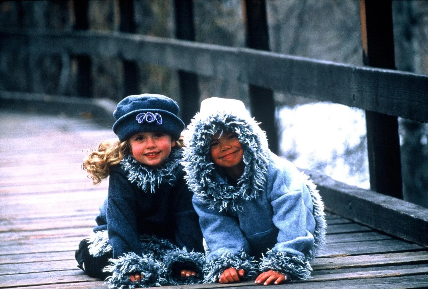 Jacket Fleece Kids Hooded Pullover with Faux Mongolian Fur Trim