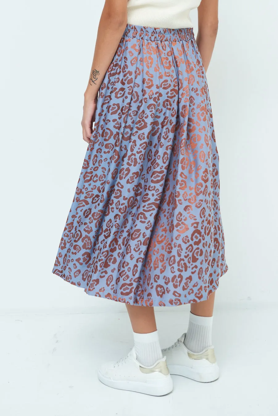 Leopard print midi skirt wholesale