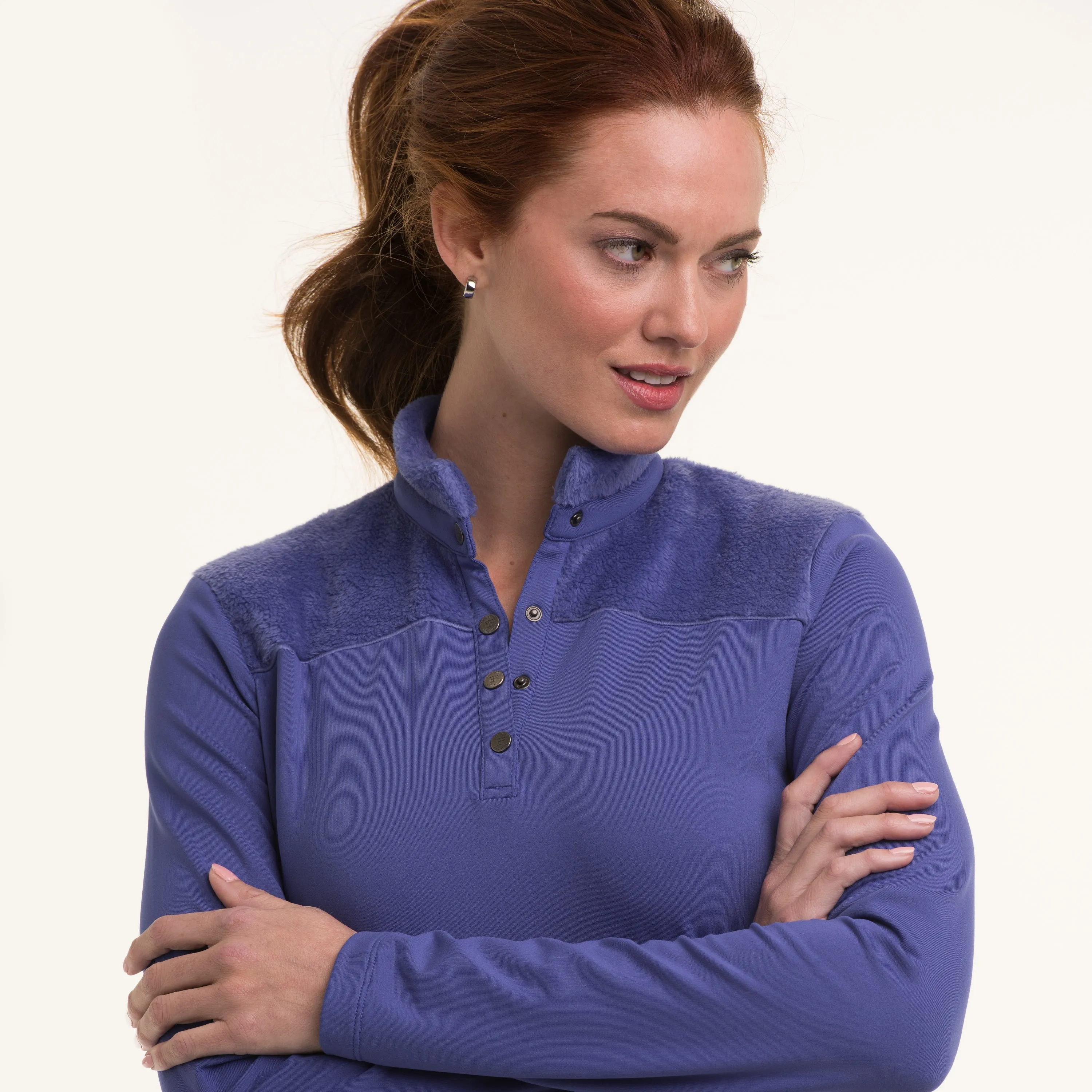 LONG SLEEVE SNAP PLACKET PULLOVER - Sale