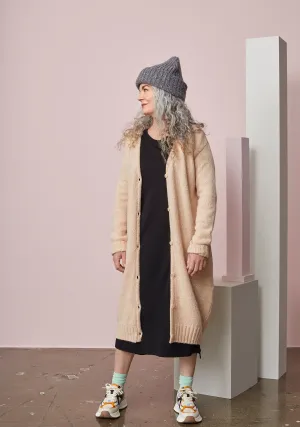 Petit Fluffy Knit Cardigan Nude