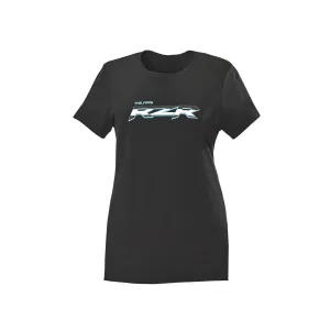 Polaris  Black Womens RZR Graphic Logo T-Shirt Short Sleeve Classic Fit Soft