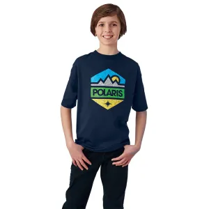 Polaris  Navy Youth Hex Graphic T-Shirt w Logo Soft Cotton Short Sleeve