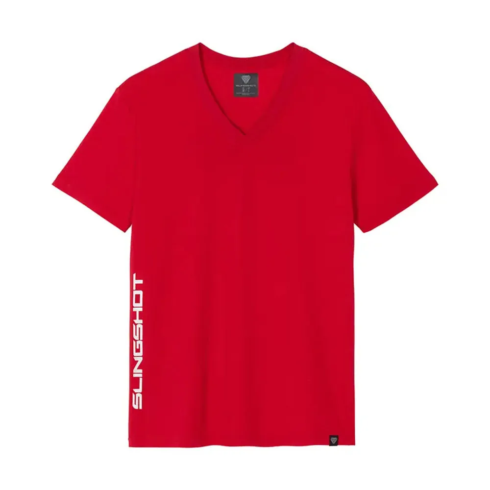 Polaris  Short Sleeve V-Neck T-Shirt Tee Soft Lightweight Comfortable Red