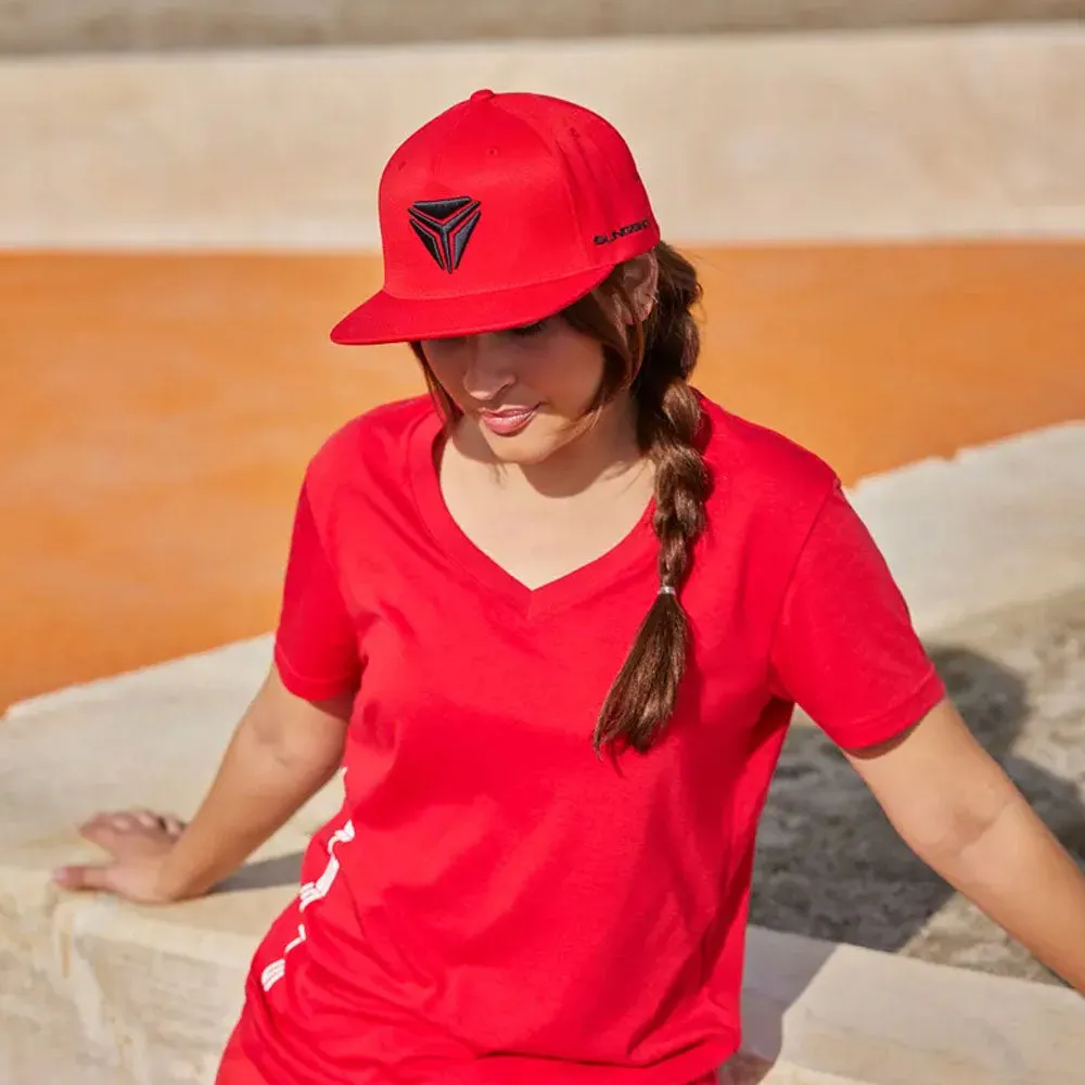 Polaris  Short Sleeve V-Neck T-Shirt Tee Soft Lightweight Comfortable Red