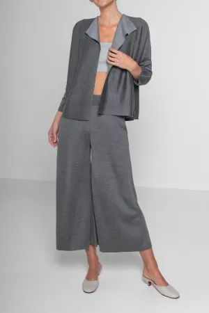 REVERSIBLE MIXED YARN CARDIGAN