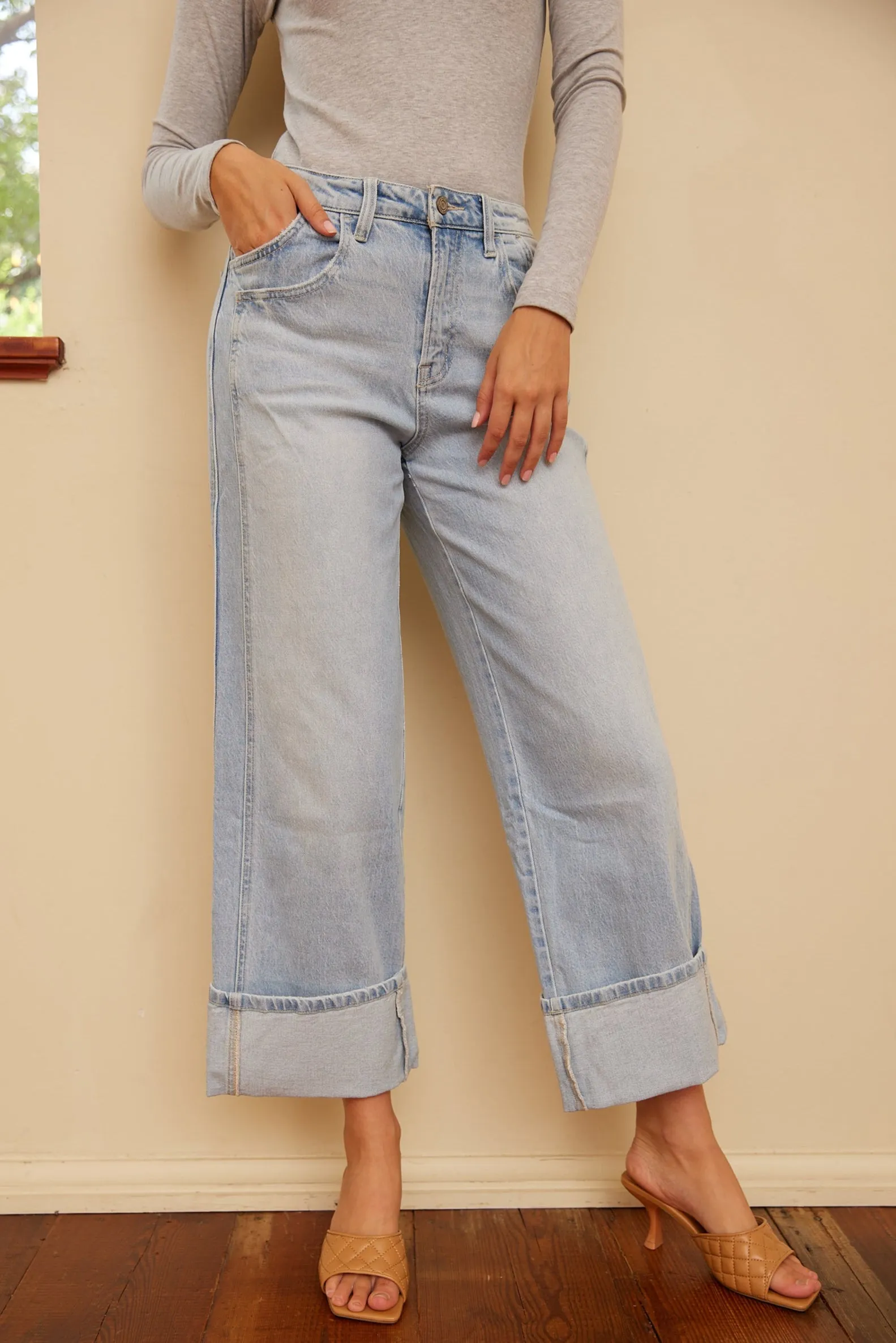 SALE - Corey Super High Rise Wide Leg Jeans