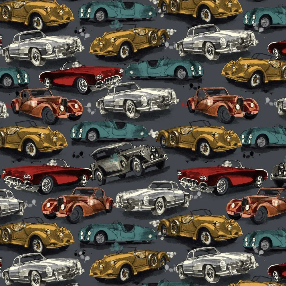 Soft Sweat Cotton Jersey - Classic Cars