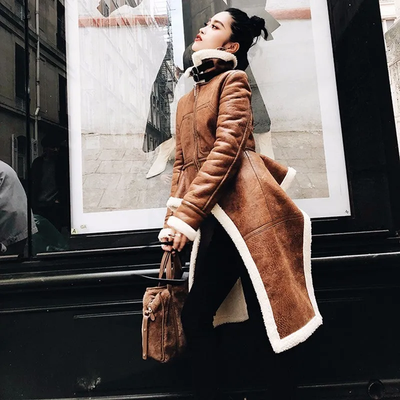 The Leather Lady Turtleneck Coat