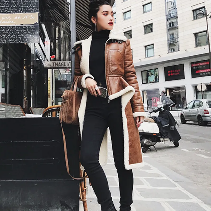 The Leather Lady Turtleneck Coat