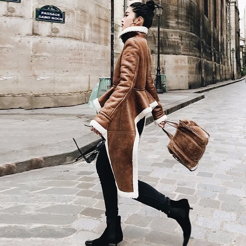 The Leather Lady Turtleneck Coat