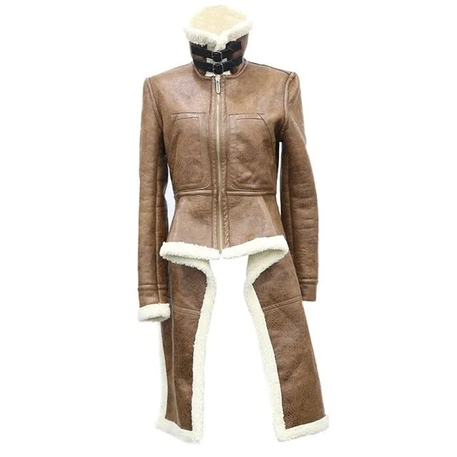 The Leather Lady Turtleneck Coat