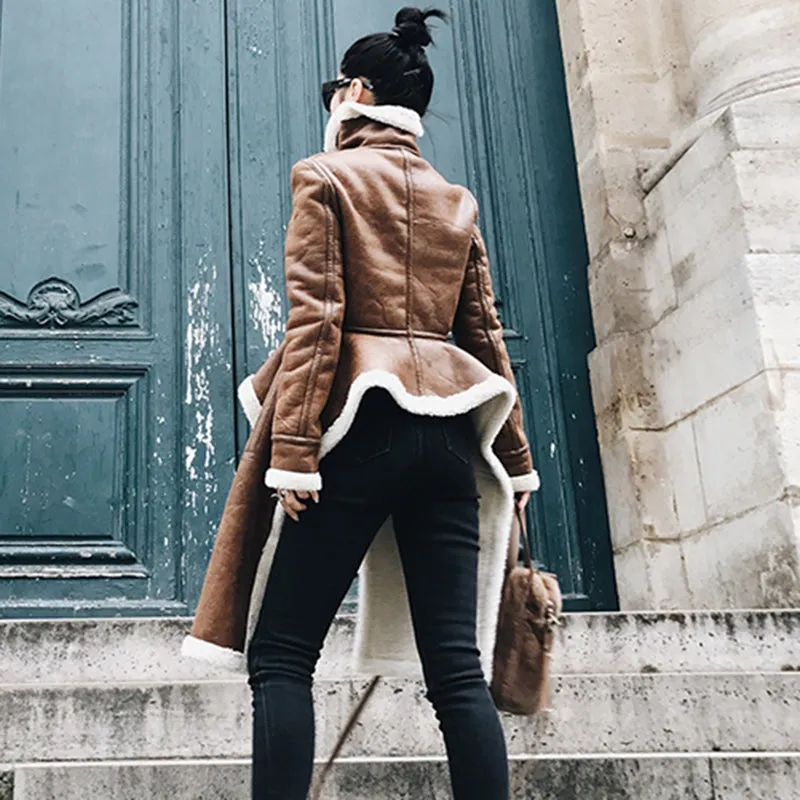 The Leather Lady Turtleneck Coat