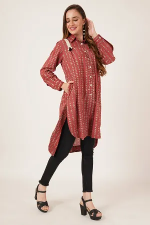 Trendy Longline Pure Cotton Oversized Shirt for Women