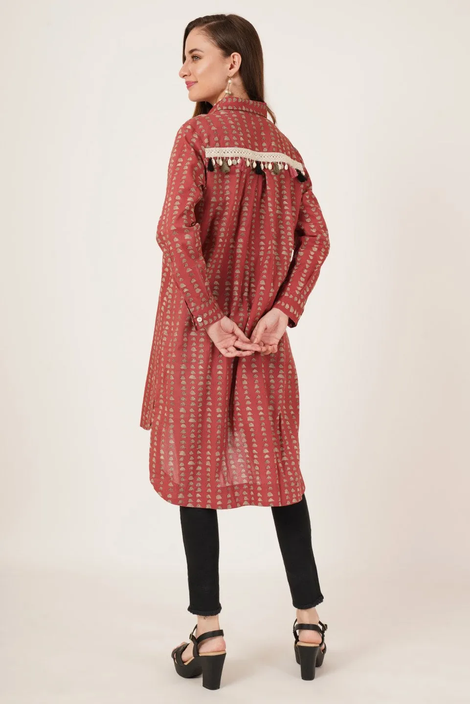 Trendy Longline Pure Cotton Oversized Shirt for Women