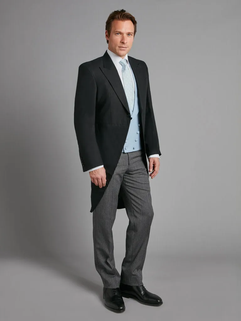 Unlined Morning Coat - Black Linen