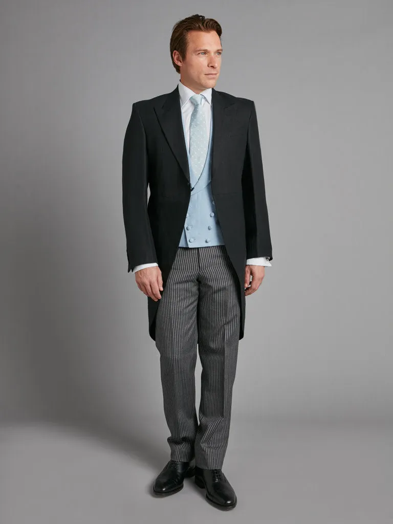 Unlined Morning Coat - Black Linen