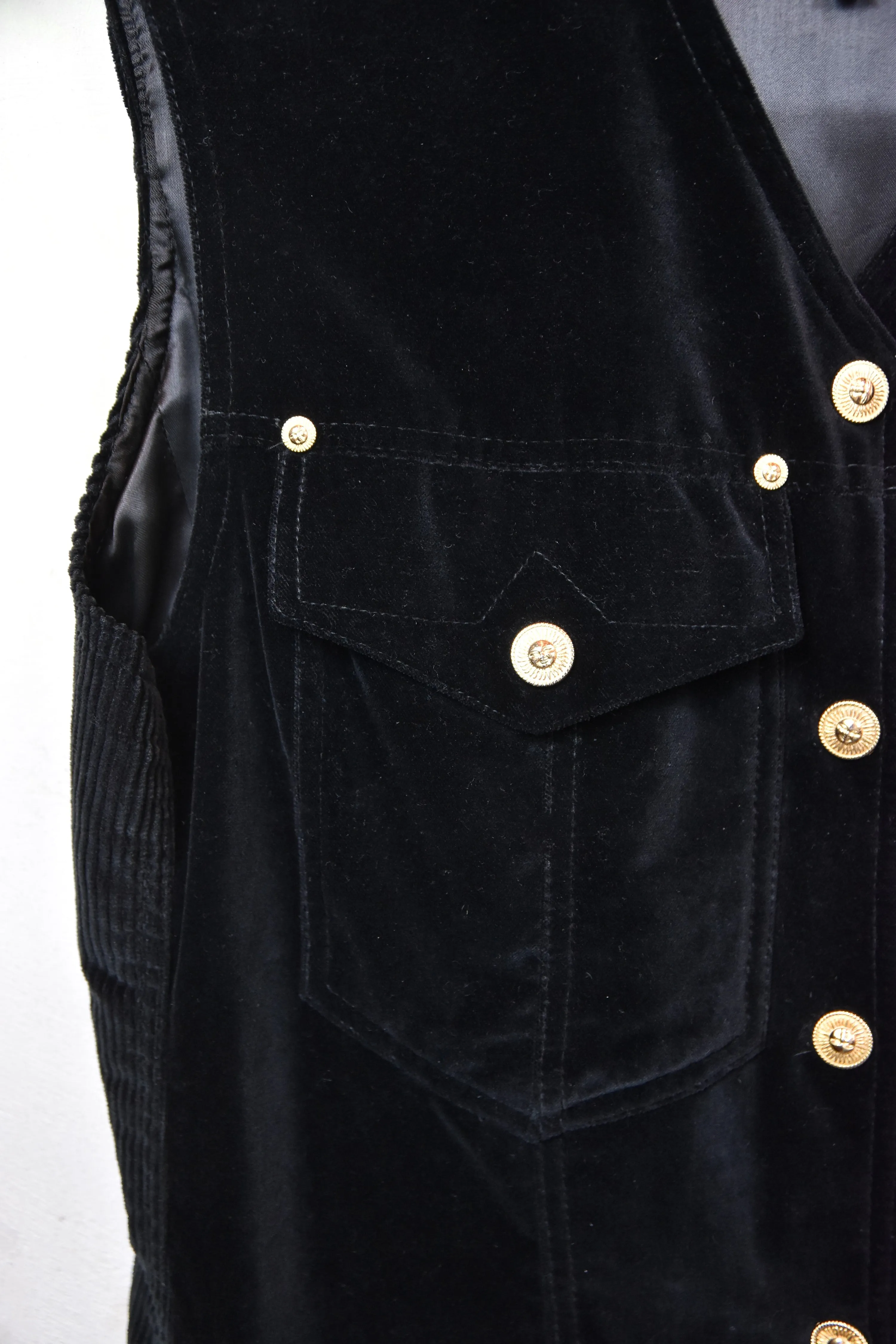 VERSACE Weste aus Cord und Samt, Gr. L
