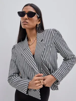 Wardrobe Black Houndstooth Print Jacket